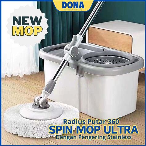 Jual PEL LANTAI ULTRA SPIN MOP PENGERING STAINLESS 360 DERAJAT KAIN