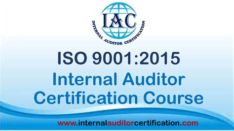 Iso 90012015 Internal Auditor Certification Internal Auditor Certification