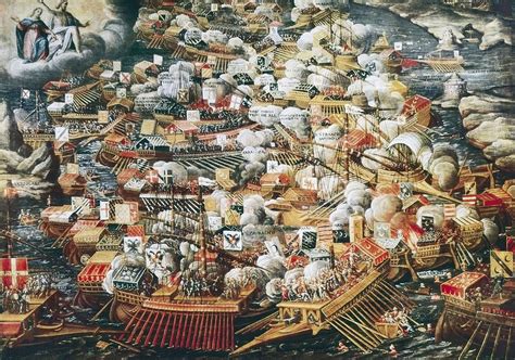 Horizontal Photograph The Battle Of Lepanto 7th October By Everett