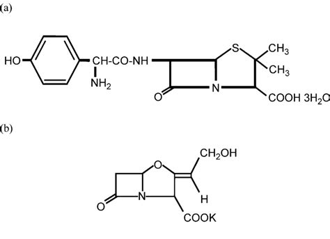 Molecular Structures Of Amoxicillin Trihydrate A And Potassium