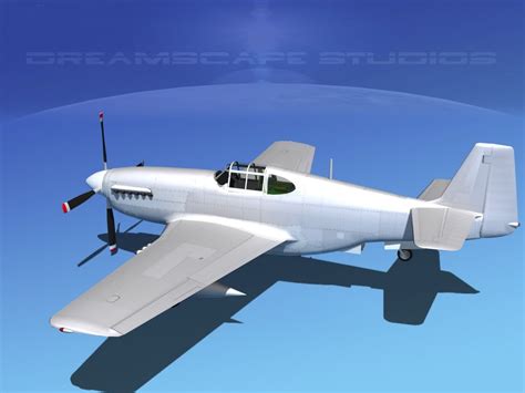 North American P 51B Mustang Bare Metal Modelo 3D 89 3dm 3ds