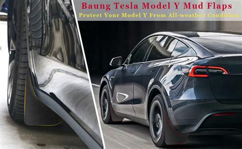 Amazon Baung Tesla Model Y Mud Flaps No Drilling Required Splash