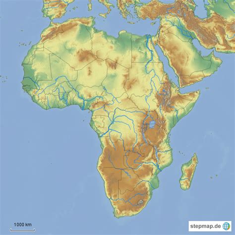 Afrika Karte Topographie Goudenelftal