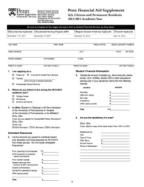 How To Fill Out Penn Financial Aid Supplement Fill And Sign Printable