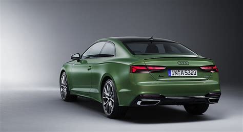 2020 Audi A5 Coupe Color District Green Rear Three Quarter Car