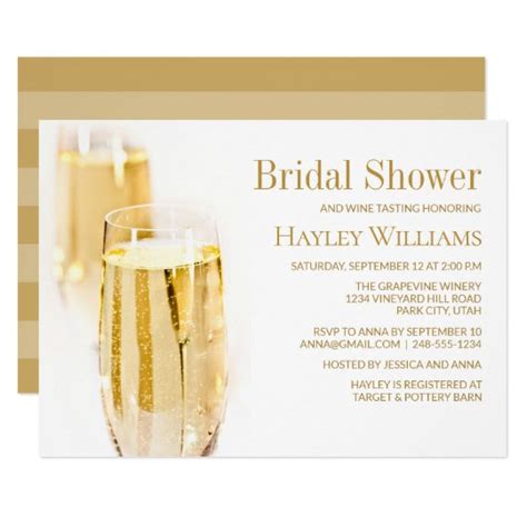 Elegant Wine Tasting Bridal Shower Invitation