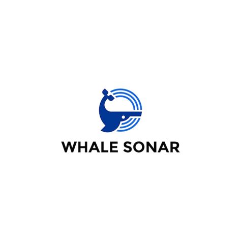 Premium Vector | Whale with radar sonar logo design