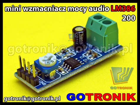 Moduł wzmacniacza mocy audio LM386 wzmocnienie napięciowe 200