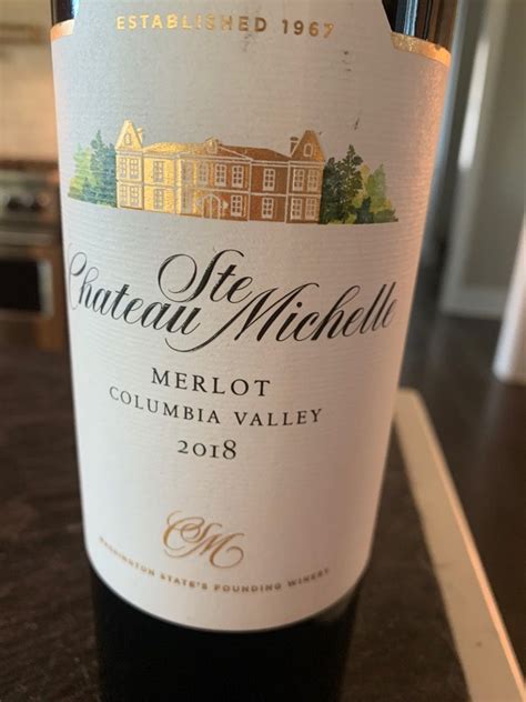 2018 Chateau Ste Michelle Merlot Reserve Canoe Ridge Estate Vineyard