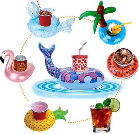 Inflatable Cup Holder Swimming Pool Float Drink Holder Bay Bathing Pool ...