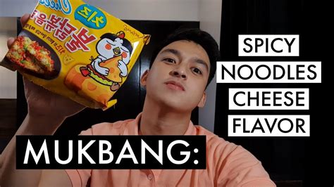 Mukbang: Spicy Noodle Challenge Cheese Flavor - YouTube