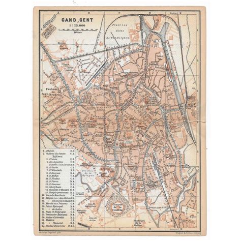 Antique Map of Ghent Belgium | Chairish