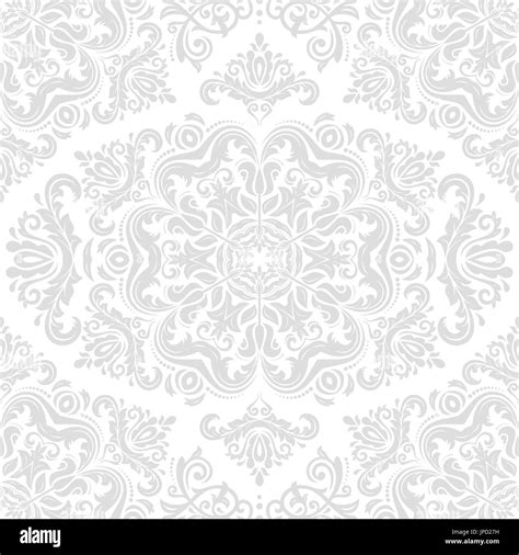 Oriental Classic Light Silver Pattern Seamless Abstract Background