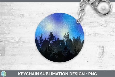 Glitter Night Skyline Keychain Sublimation Keyring Designs