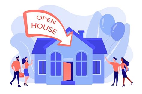 Free Vector People Going To Housewarming Party Flat Characters Open