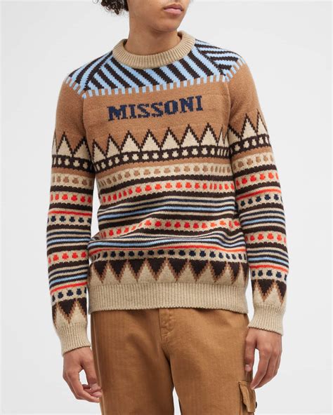 Missoni Mens Geometric Ski Knit Sweater Neiman Marcus