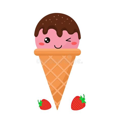 Garatuja Do Cone De Gelado No Estilo Brilhante Dos Desenhos Animados Em