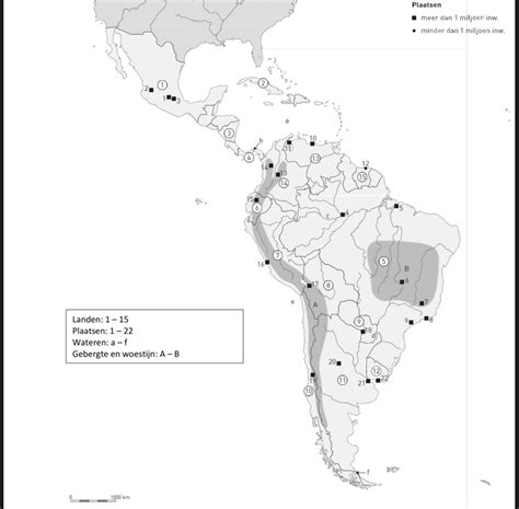 Diagram Topo Latijns Amerika Gebergten Wateren Quizlet