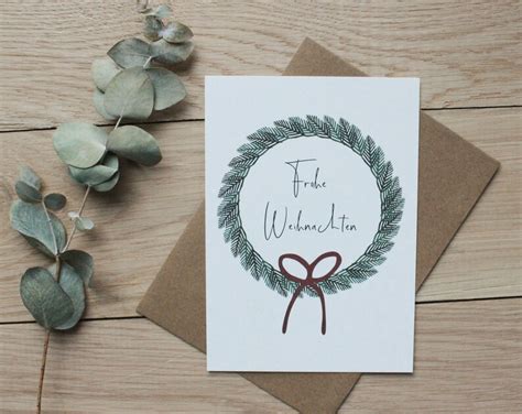 Er Set Weihnachtskarten Frohe Weihnachten Tannenbaum Etsy De