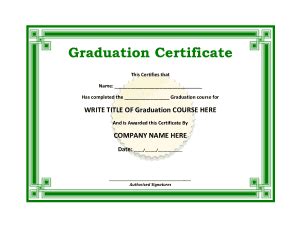 Sample Graduation Certificate Free Template | Free PDF Download