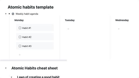 Workflowy Template Atomic Habits Template