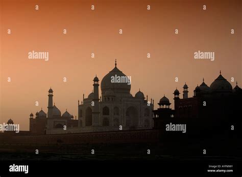 Taj Mahal At Sunrise Agra India Stock Photo Alamy