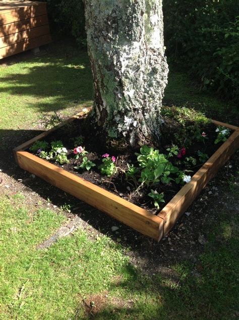 38 Stunning Flower Beds Around Trees To Beautify Your Yard Wooden Garden Bed Building A