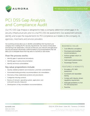 Fillable Online Pci Dss Gap Analysis And Compliance Audit Fax Email