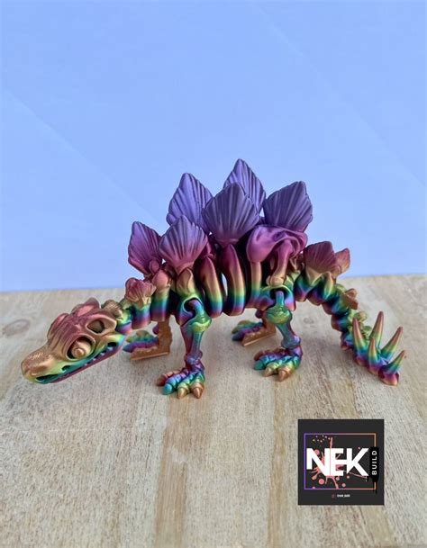 D Printed Stegosaurus Flexi Stegosaurus Dino Fidget Articulated