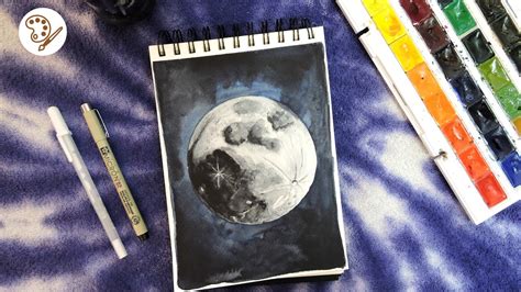 Como Pintar La Luna Con Acuarelas Watercolor Moon Speed Painting