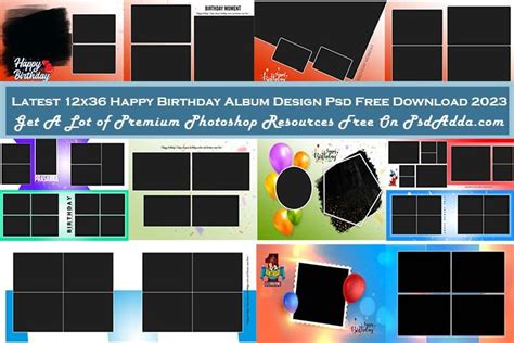 Latest 12x36 Happy Birthday Album Design Psd Free Download 2023 Vol 08 ...