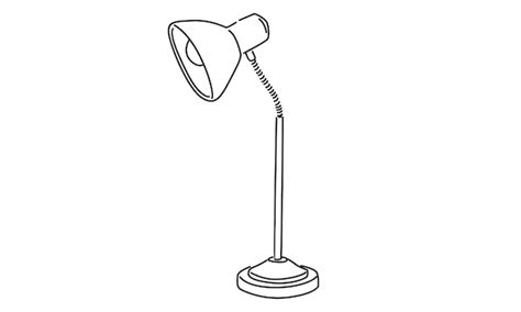 Premium Vector Line Art Of Desk Lamp Vector Illustration