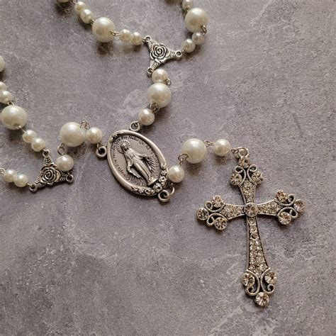 Catholic Pearl Wedding Unity Cord Rosary Lasso Cord With Etsy