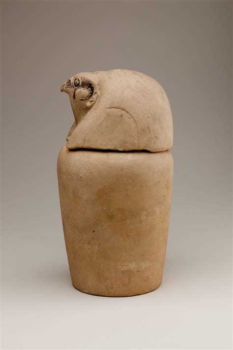 Canopic Jar Representing The Deity Qebehsenuef Late Period Saite