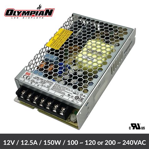 Mean Well Lrs 150 12 150w 12v 12 5a Single Output Switchable Power Supply Olympian Led