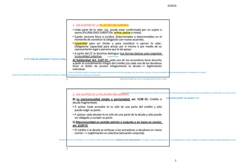 M Dulo Teor A Los Sujetos De La Relaci N Obligatoria Cada