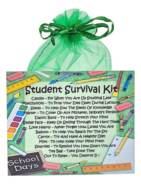 Student Survival Kit Fun Novelty Gift Card Alternative Etsy