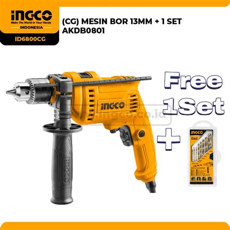 Jual Mesin Bor 13mm Impact Drill ID6800CG INGCO Tangan Beton Tembok