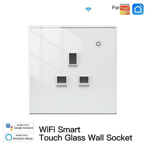 Interruptor De Toque Wifi Uk Para Tuya Smart Wall Socket Controle