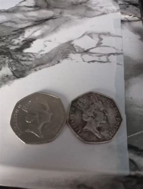 2 RARE Fifty Pence 1997 HRH Queen Elizabeth's 2nd £60.00 - PicClick UK