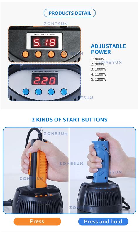 ZONESUN DL 800A Hand Held Electromagnetic Induction Aluminum Foil Seal