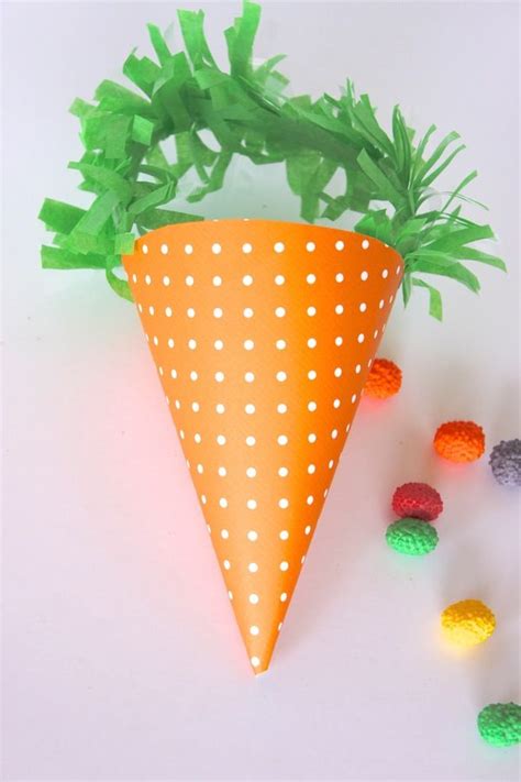 Diy Paper Carrot Treat Cones Free Printable Rebecca Propes Design