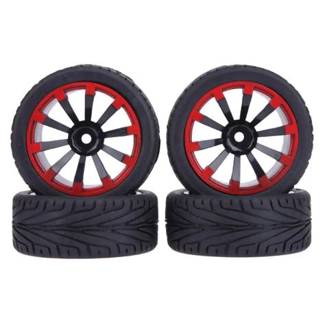 Pcs Rubber Rc Racing Tires Car On Road Wheel Rim Fit For Hsp Hpi