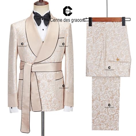 Cenne Des Graoom New Tuxedo Wedding Suits For Men Champagne Gold