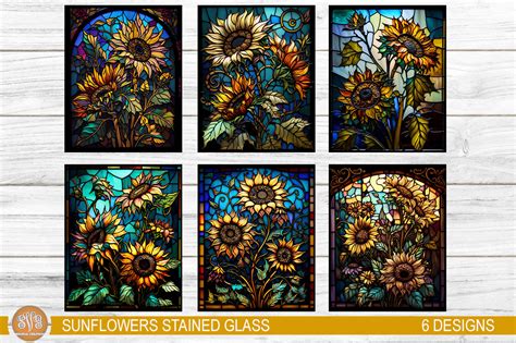 Sunflowers Stained Glass Graphic By Svgoriginalcreations · Creative Fabrica