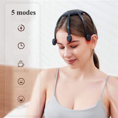 Electric Scalp Head Massager 10 Vibrating Contacts Multiple Massage Modes Release Pressure Tms