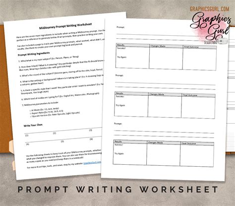 Midjourney Prompt Writing Worksheet Pdf Graphics Gurl Design Studio