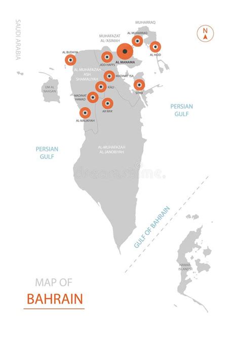 Ejemplo Estilizado Del Vector Del Mapa De Bahrein Ilustraci N Del