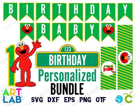 Funny Art Sesame Street Birthday Bundle Sesame Street Font Otf Layered