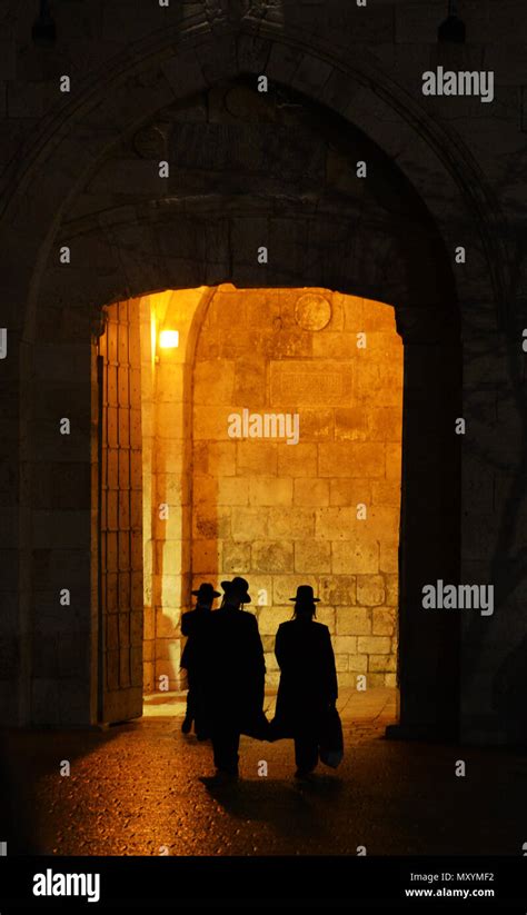 Jaffa Gate at night Stock Photo - Alamy